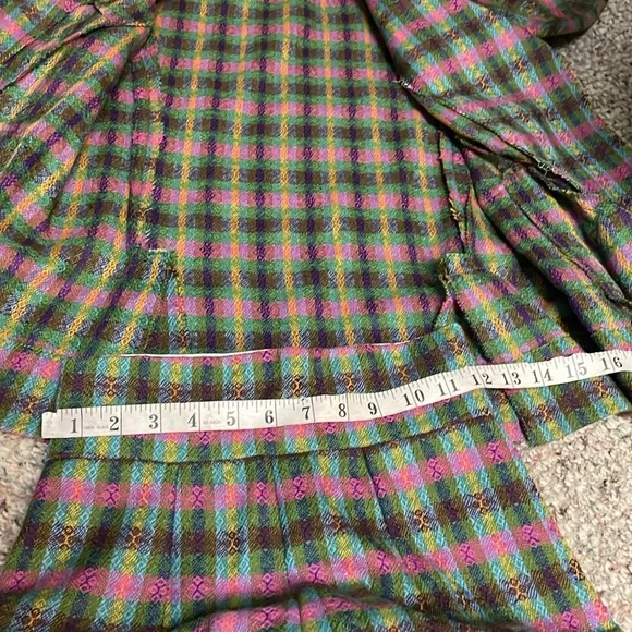 Vintage 60s/70s wool plaid suit - blazer and wide leg high rise pants - Picture 7 of 13